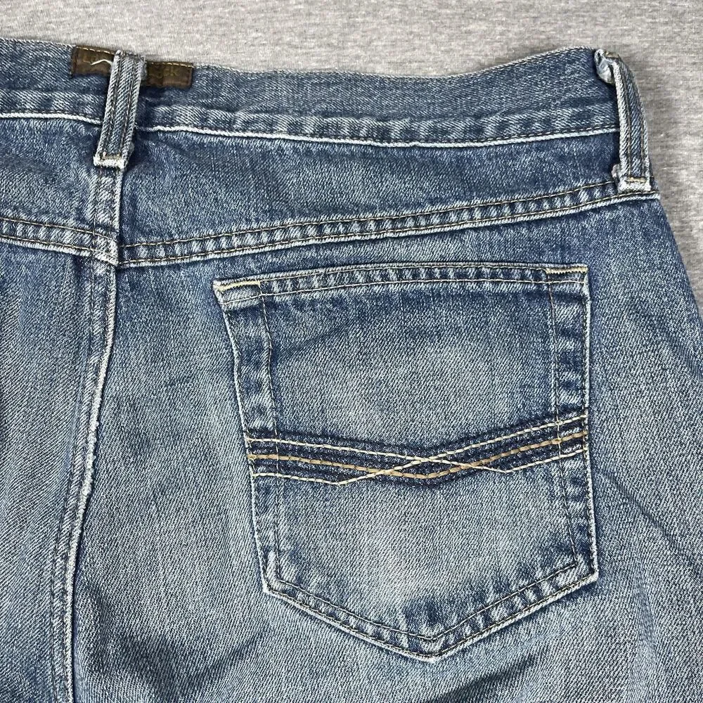 Ariat Legacy M2 Jeans Mens 34x32 Blue Light Wash Relaxed Boot Cut Distressed